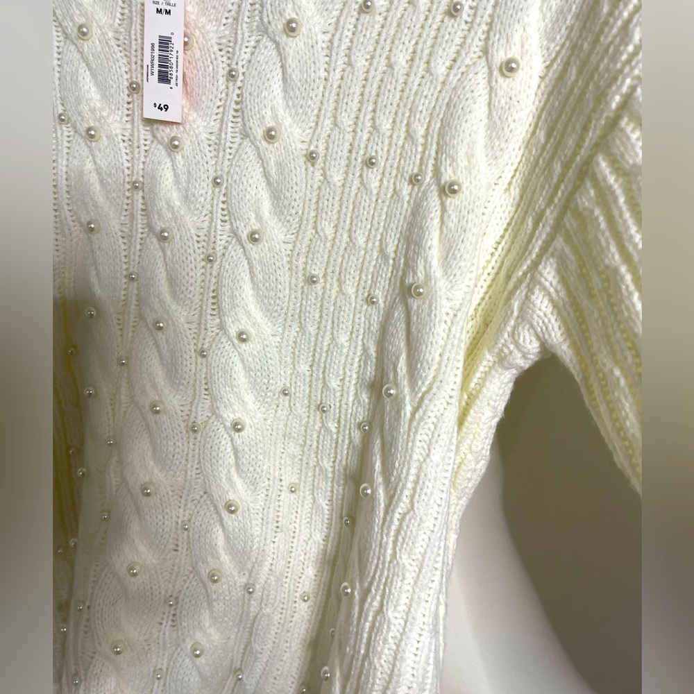NWT Joe fresh white Pearl sweater size M - Picture 4 of 6